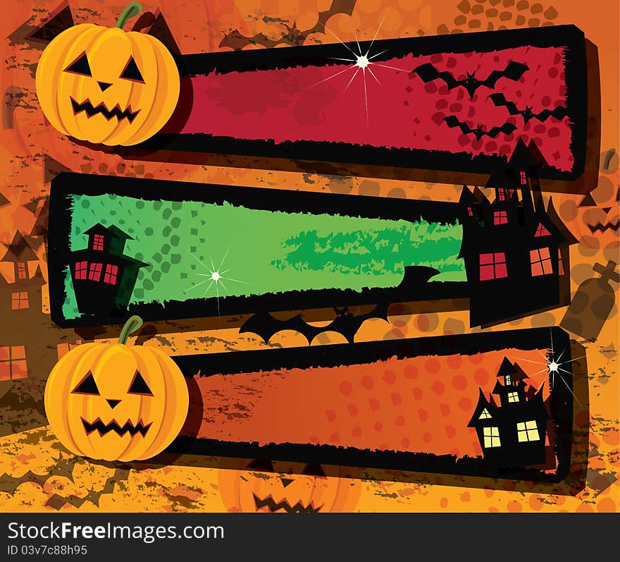 Halloween banners with place for text