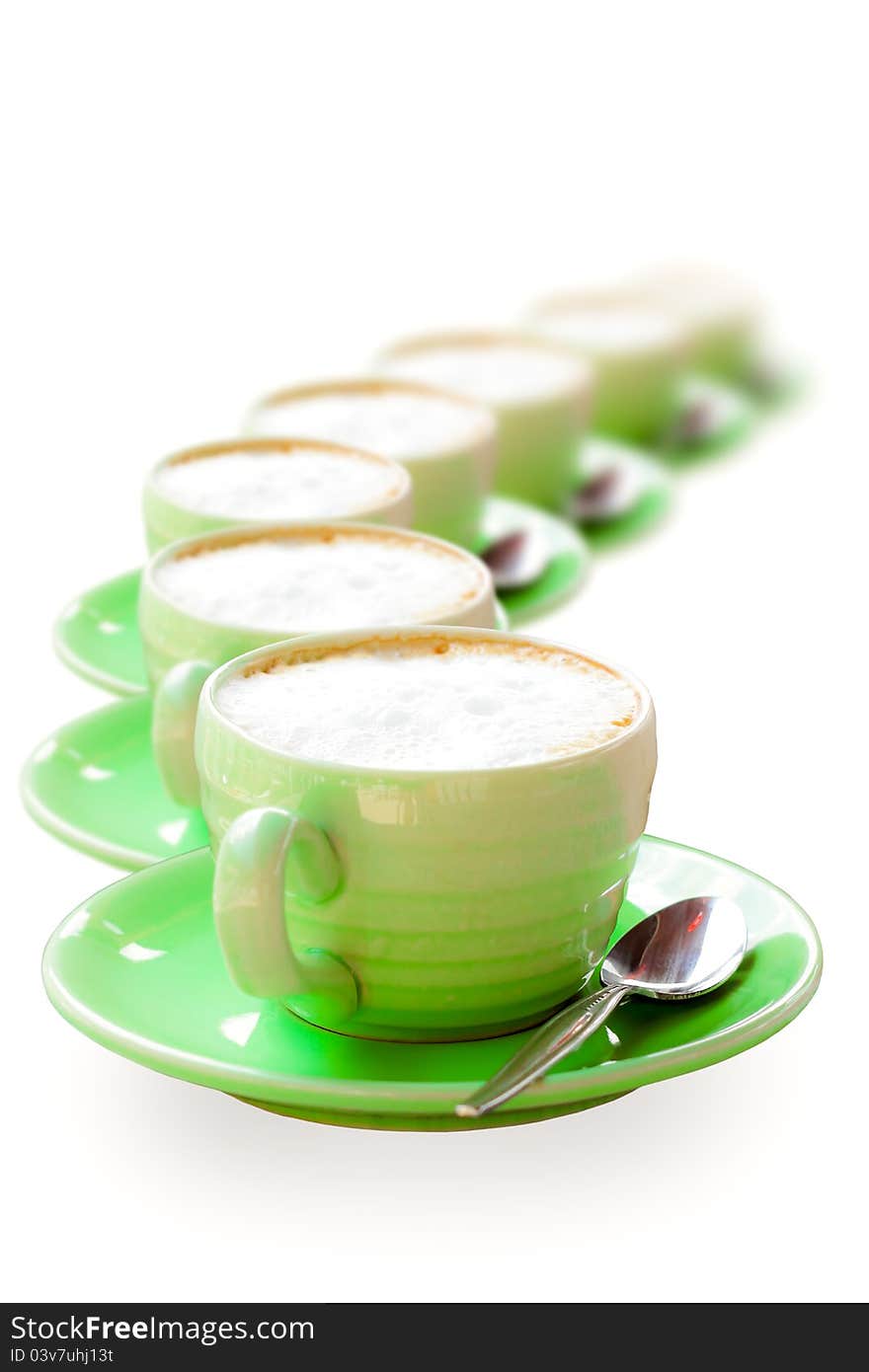 Cup of green on a white background. Cup of green on a white background