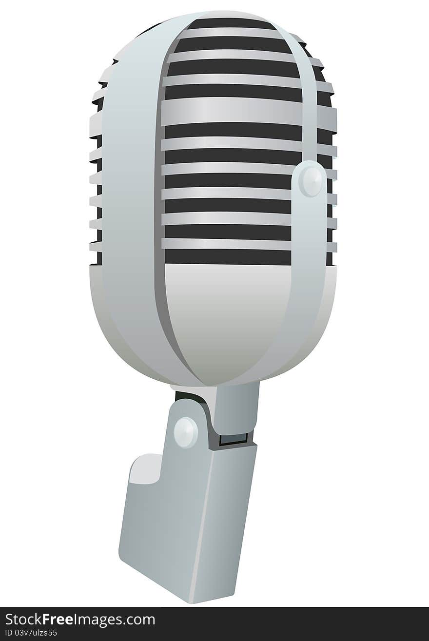 The old radio microphone. The illustration on a white background. The old radio microphone. The illustration on a white background.