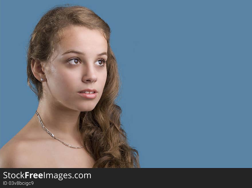 Young woman closeup portrait