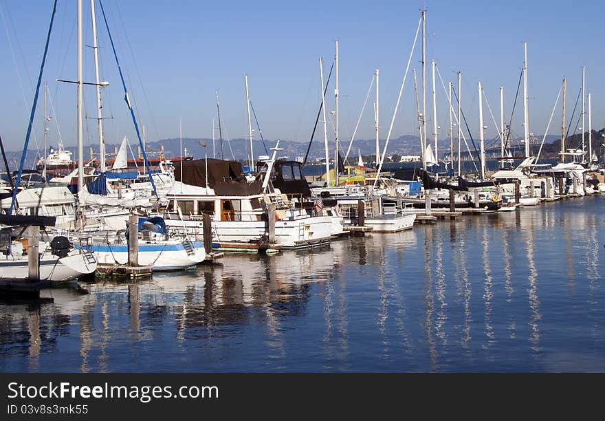 Boats in harbor