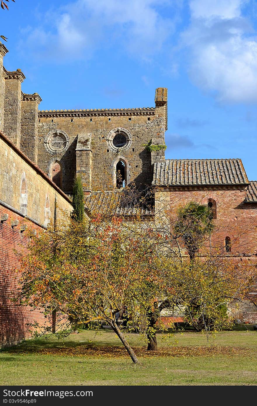 San Galgano, near Siena in Italy. It's famous for the church without the roof and the sword in the stone!. San Galgano, near Siena in Italy. It's famous for the church without the roof and the sword in the stone!