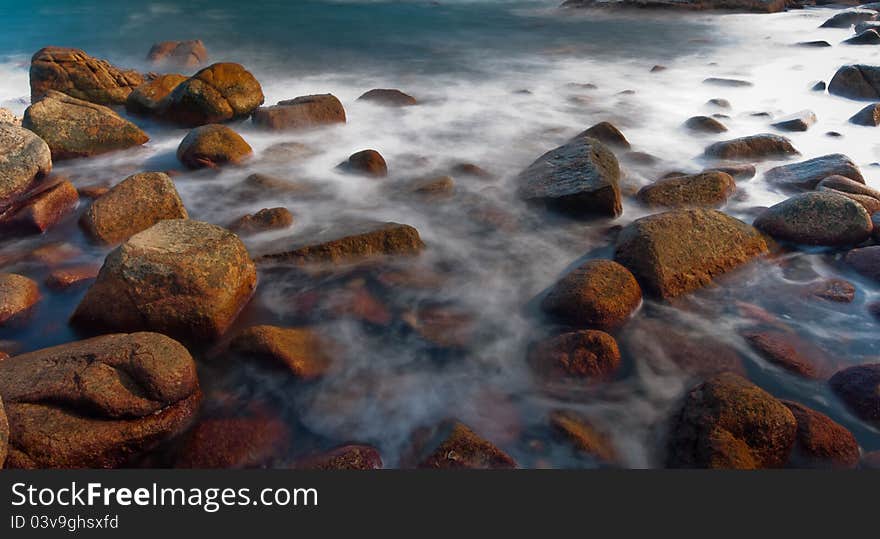 Rock in sea