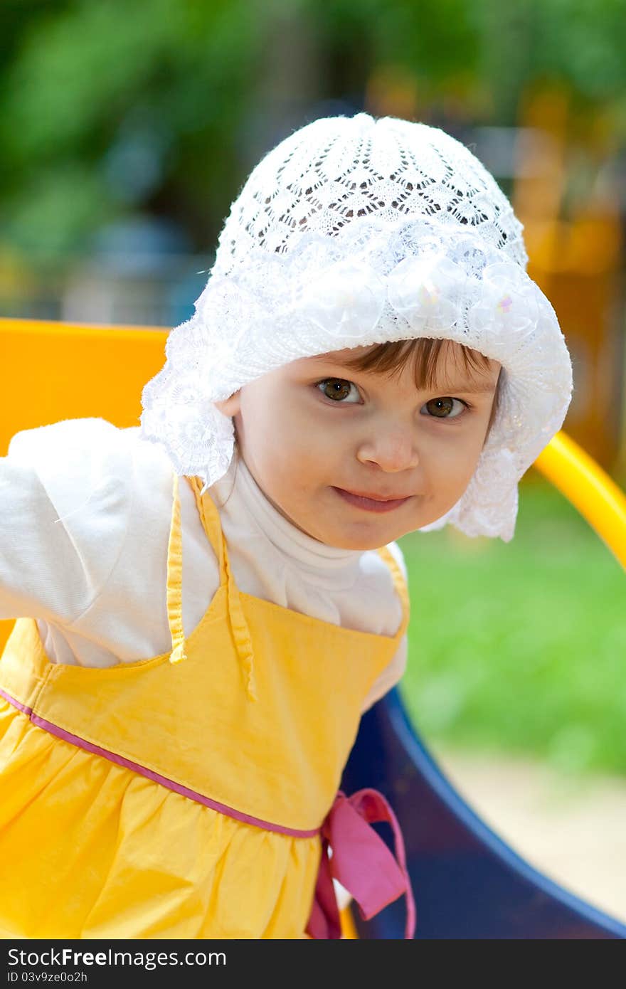 The happy little baby-girl smiling. The happy little baby-girl smiling