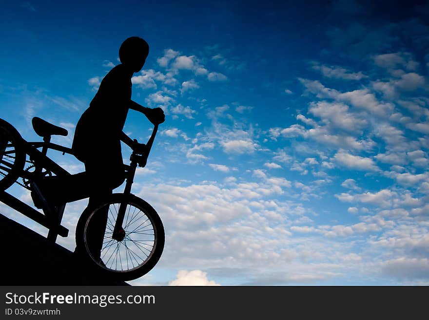 The boy and the sky on the backing. The boy and the sky on the backing