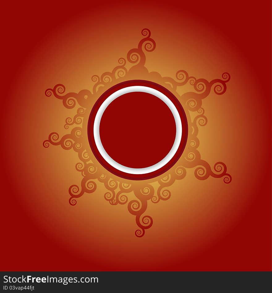 Circular abstract with floral background. Circular abstract with floral background