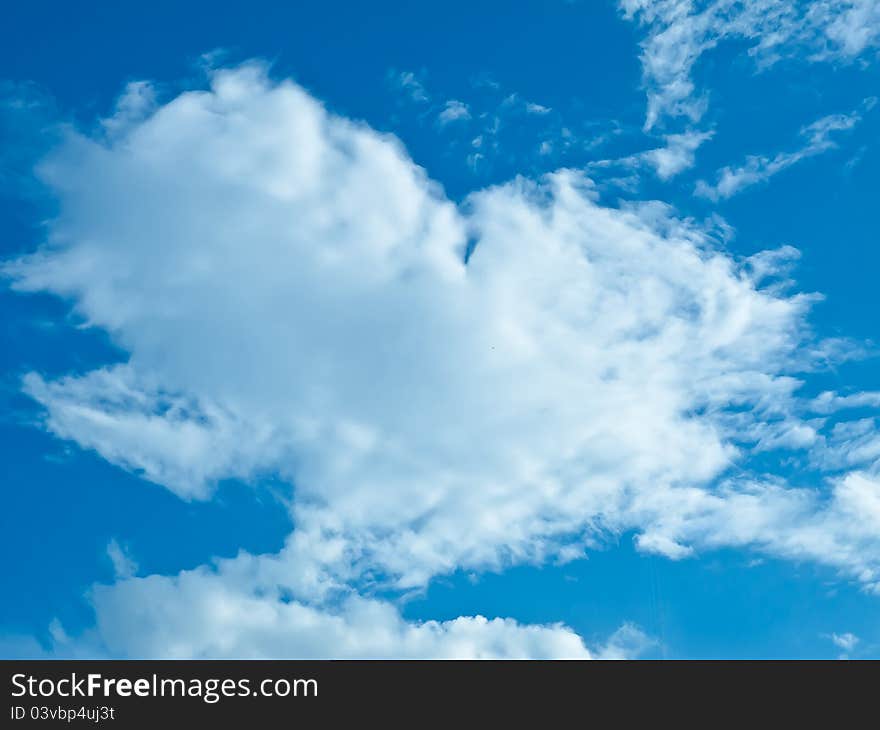 The Cloud and blue sky looklike heart. The Cloud and blue sky looklike heart