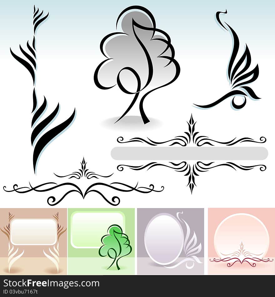 A Natural Calligraphic Designs And Decoration Elements - Editable VECTOR is useful for your Graphic design need