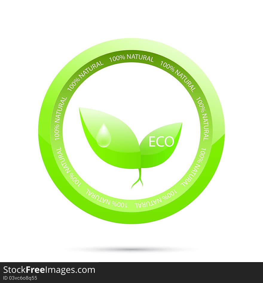 Green label. Green ecology. Vector. Green label. Green ecology. Vector