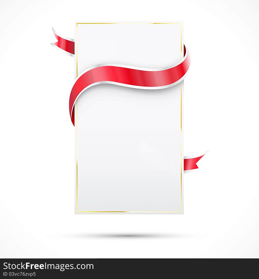 Blank Sale Paper An Red Ribbon