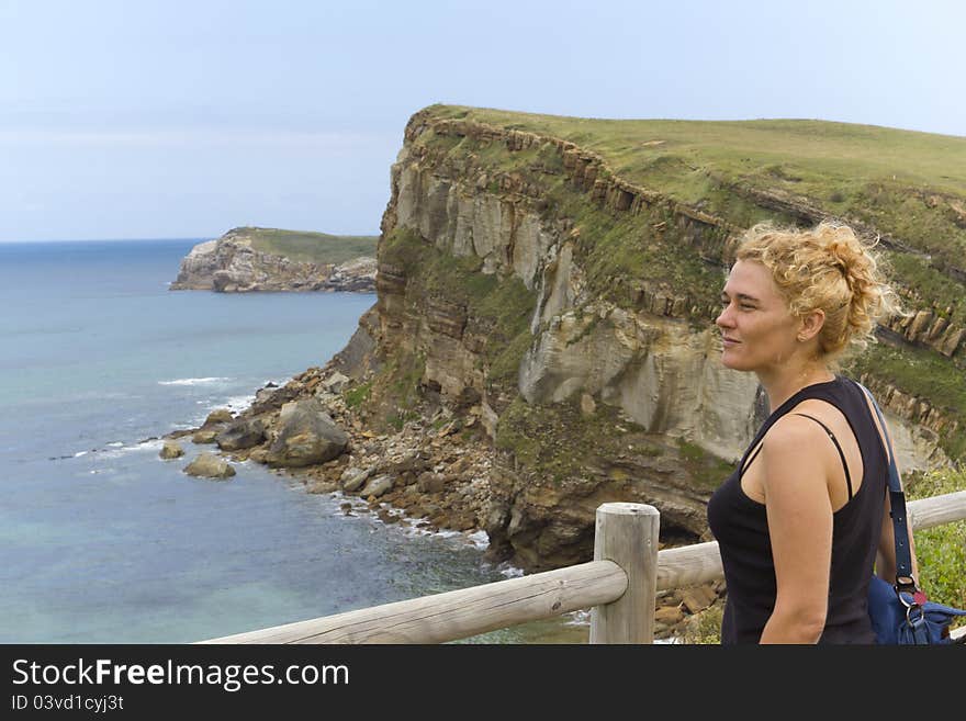 Girl looking at the landscape