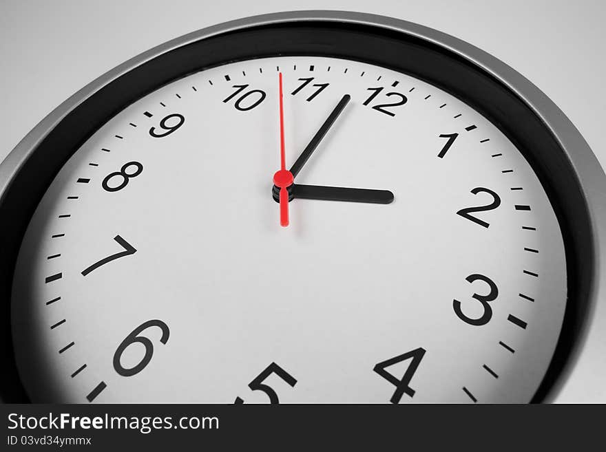 Classic clock macro shot by wide angle lens studio shot