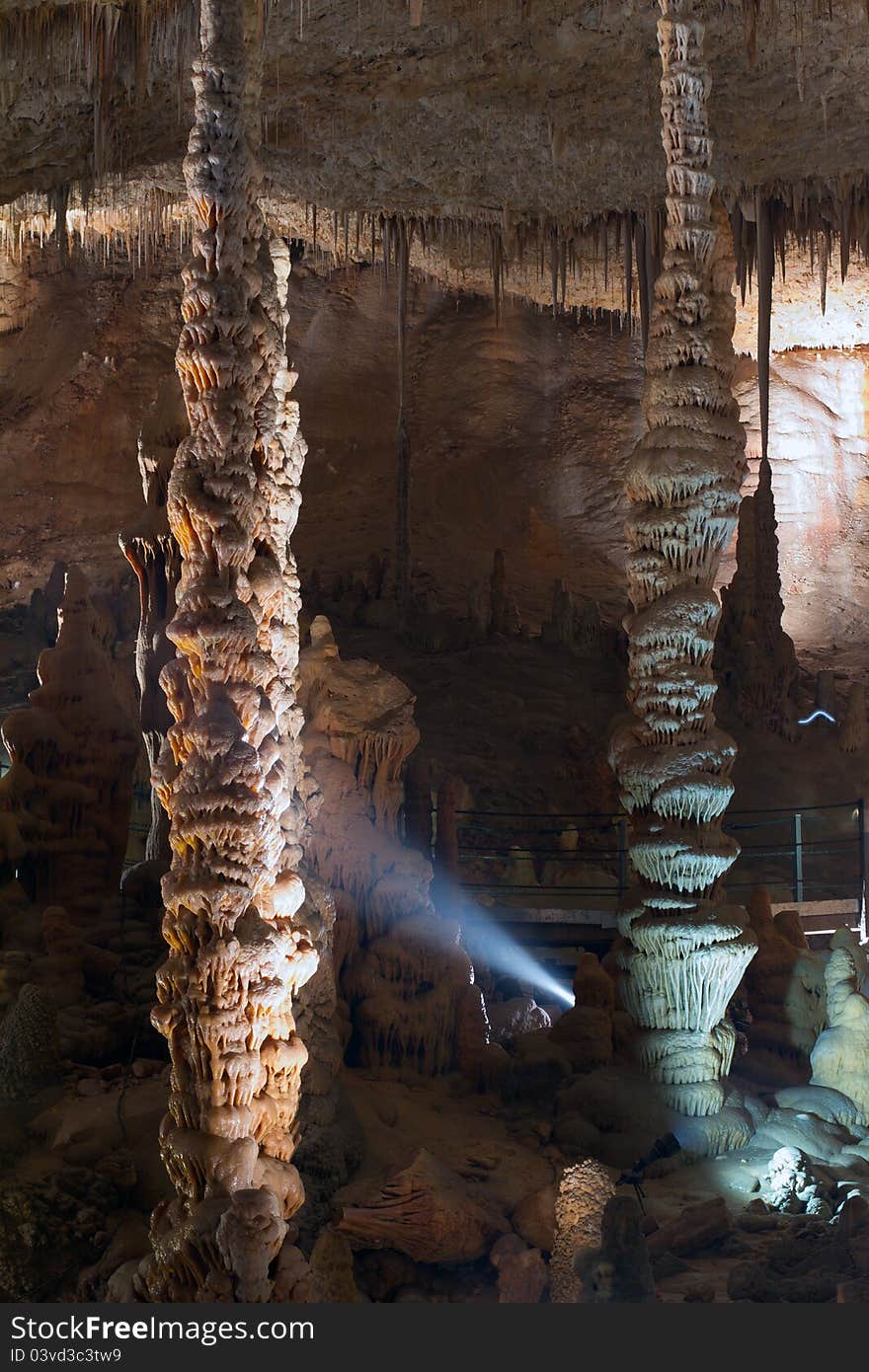 Stalactite stalagmite cavern. Stalactite cave in Israel