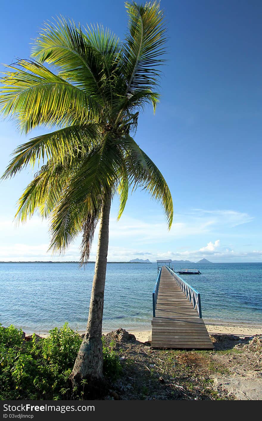 Jetty at the Omadal island, Semporna, Sabah, Malaysia