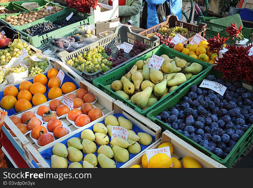 Fresh fruit on naschmarkt in Vienna