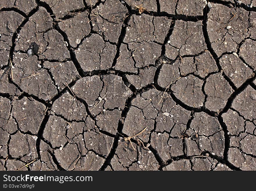 Dry cracked earth texture or background