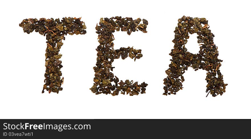 Word tea from tea leaves