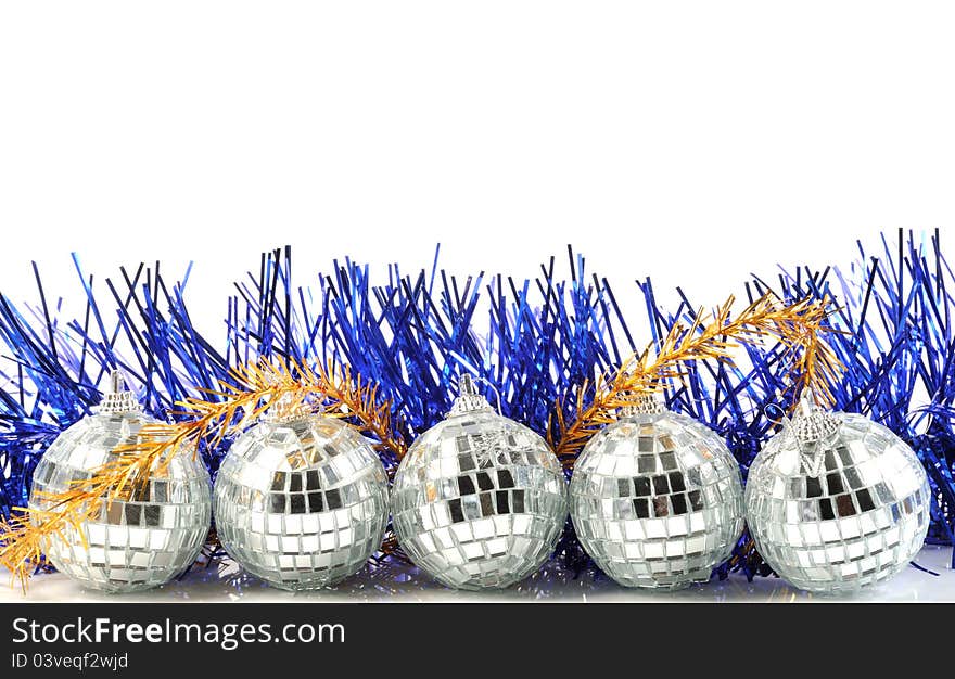 Christmas  balls from small mirrors and decoration. Christmas  balls from small mirrors and decoration