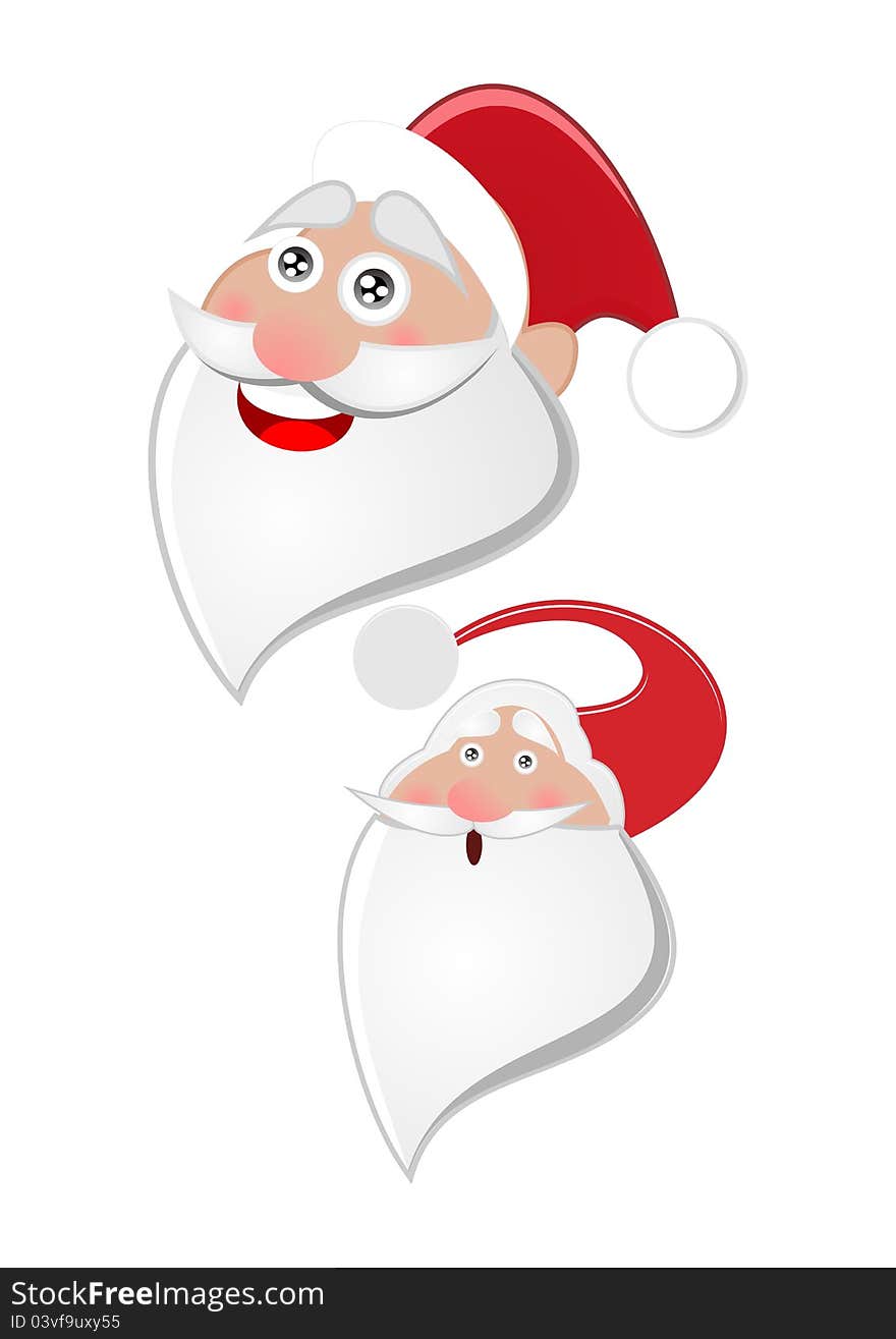 Collection of facial expressions santa claus. Collection of facial expressions santa claus