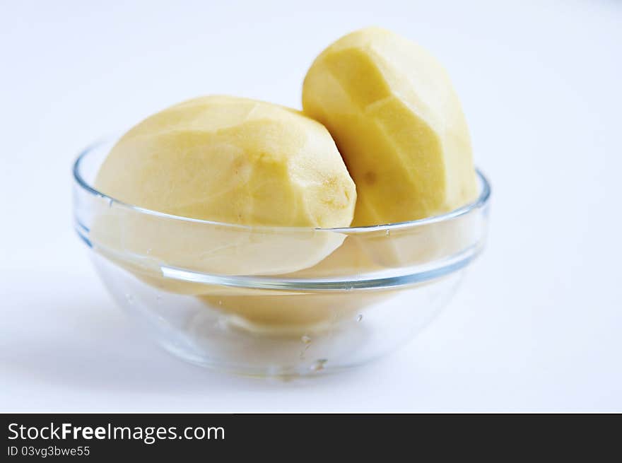 Peeled potatoes