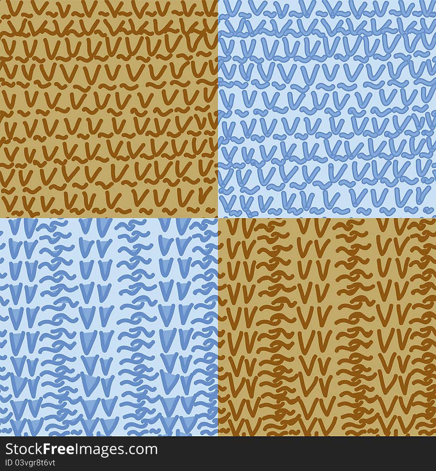 Knitting seamless pattern set