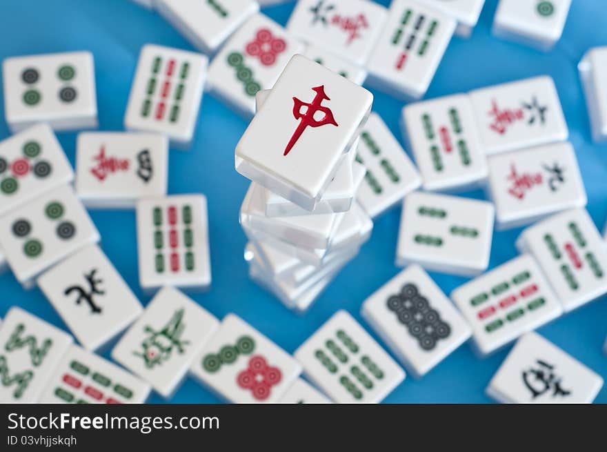 Stack of mahjong tiles