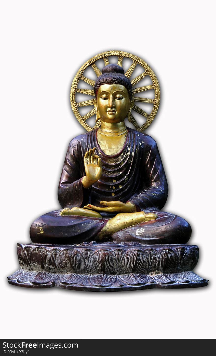 Isolated Buddha statue on the white background