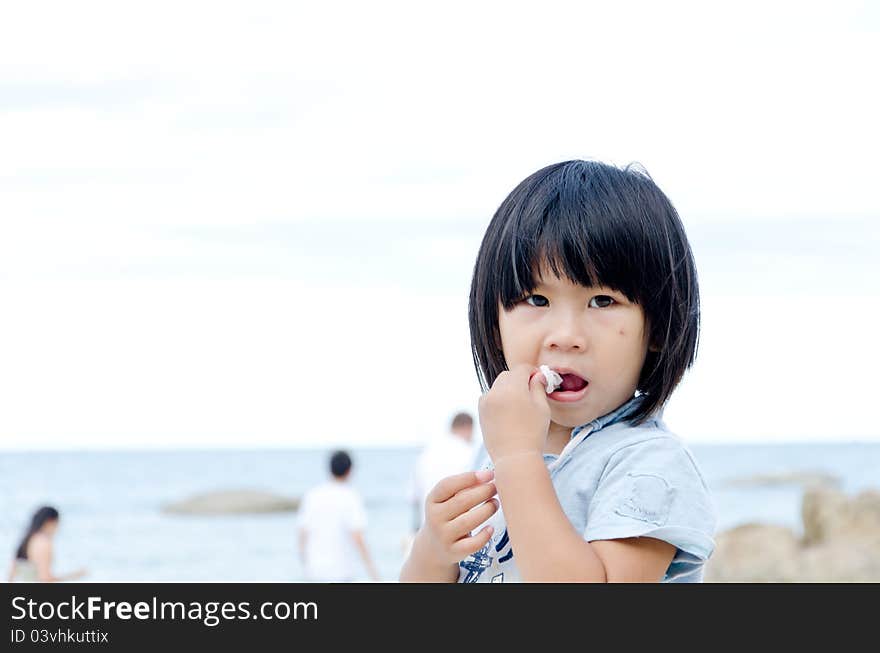 Young girl on the beach