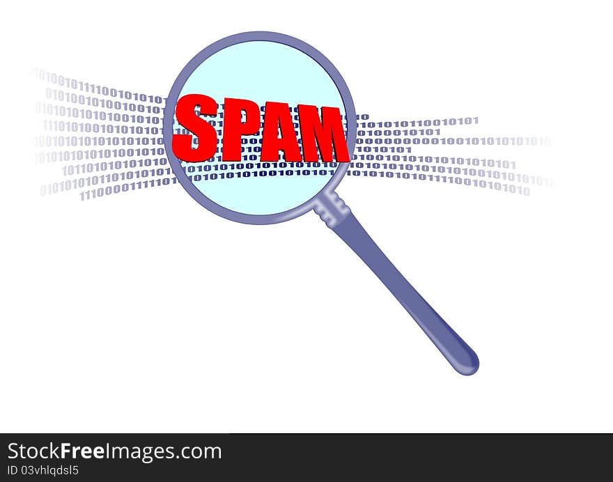 This is inspect spam in magnifier. It is theme of security.