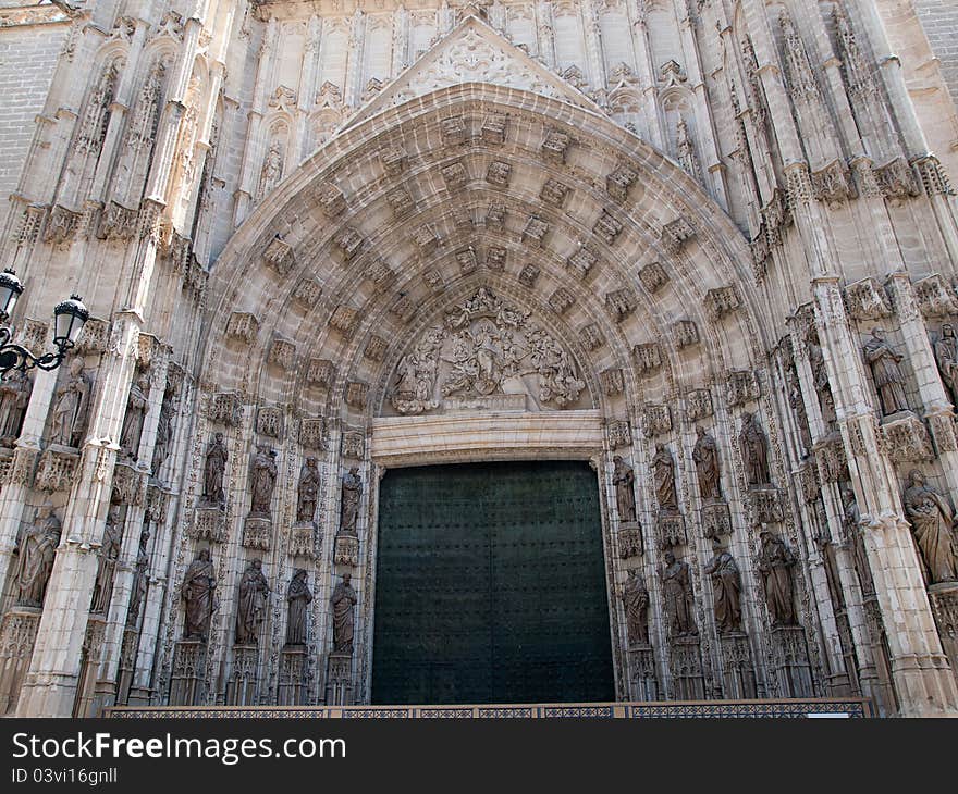 Portal of the Cathedral of Seville in Spain. Portal of the Cathedral of Seville in Spain