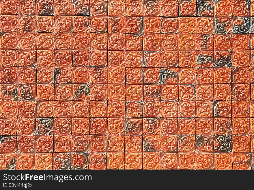 Thai style art brick wall texture pattern background picture