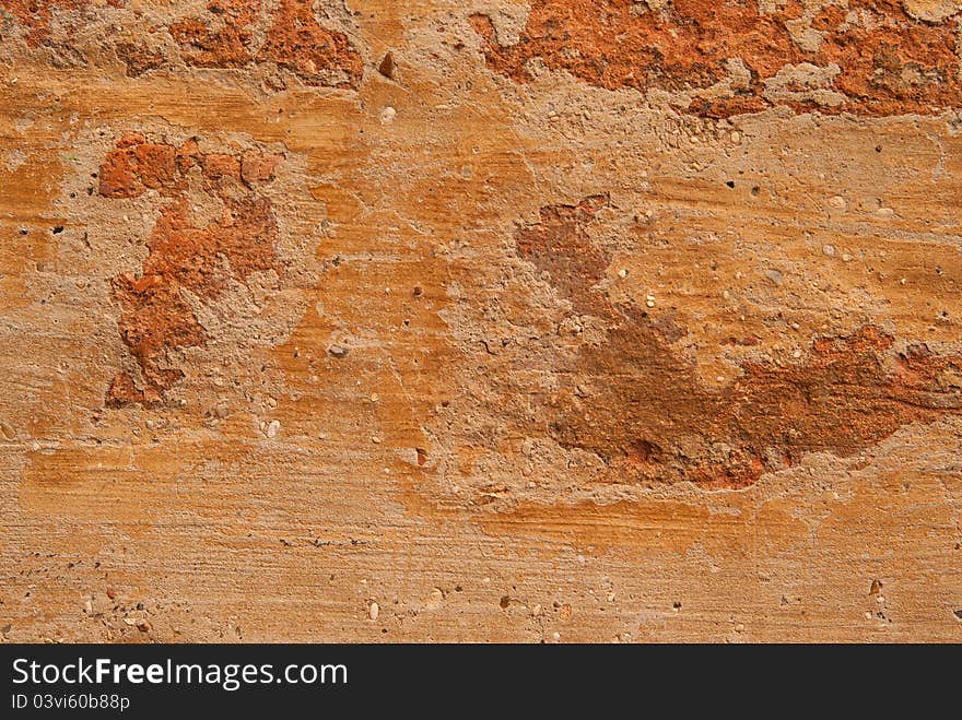 Old brick brown wall is closeup