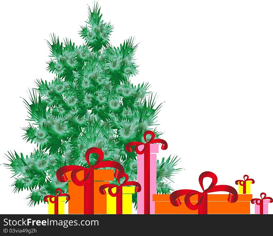 Christmas tree with gifts