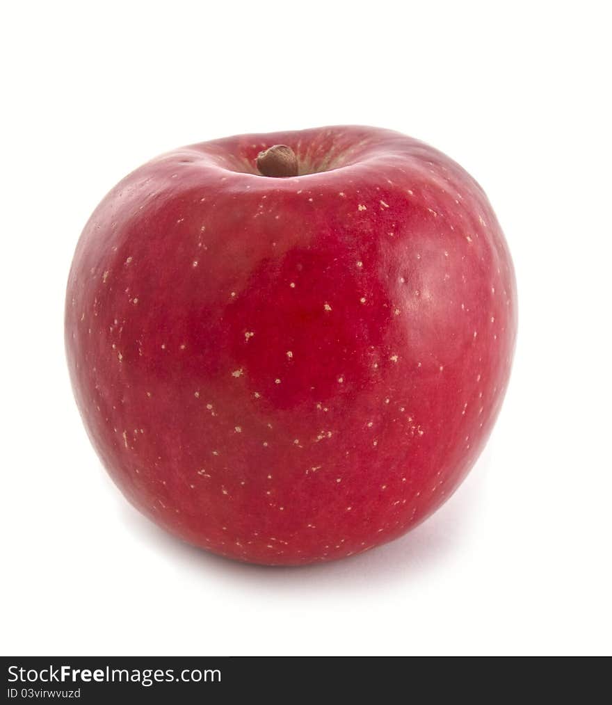 Ripe red apple  isolated on a white