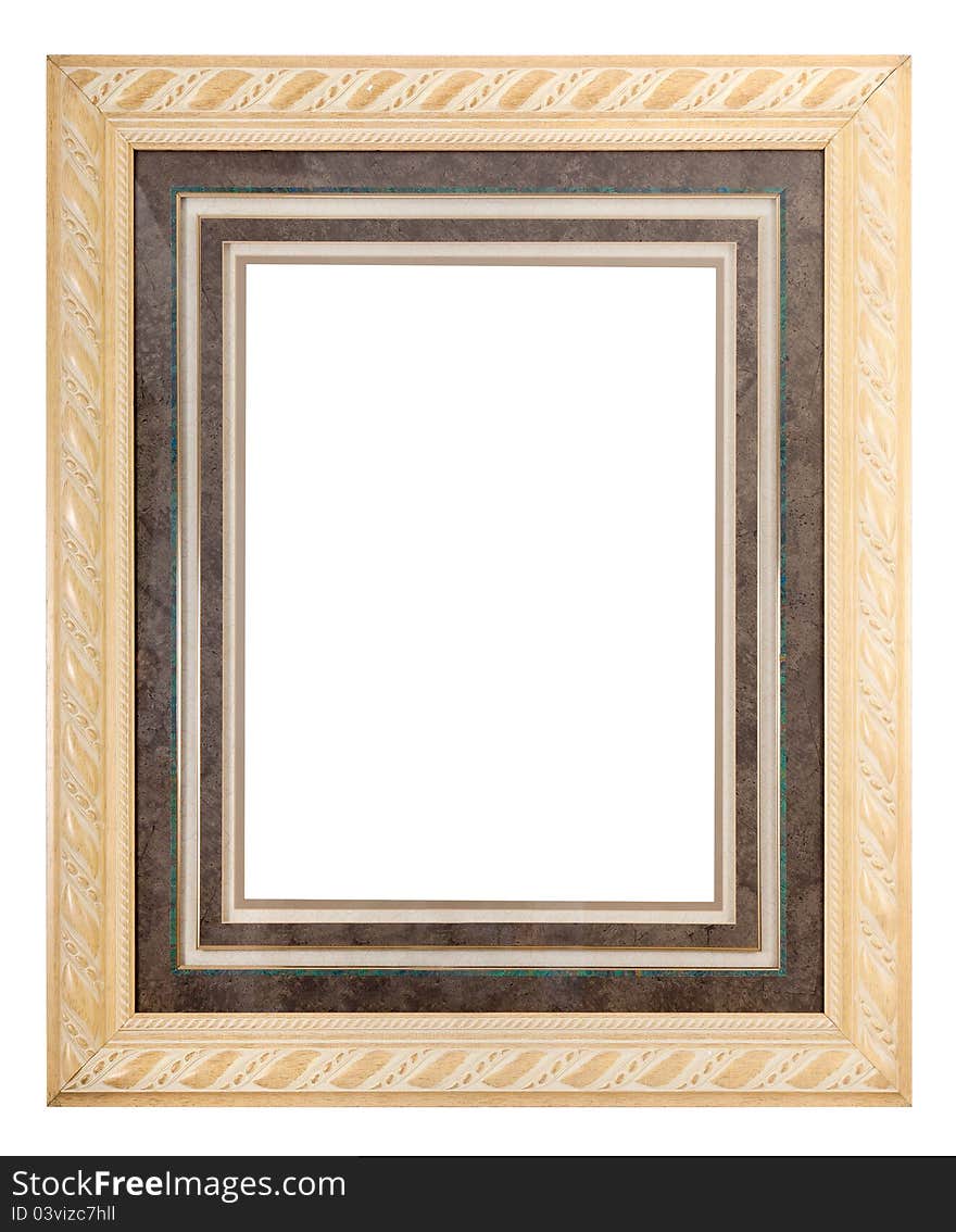 Woody blank frames for painting and picture over white background