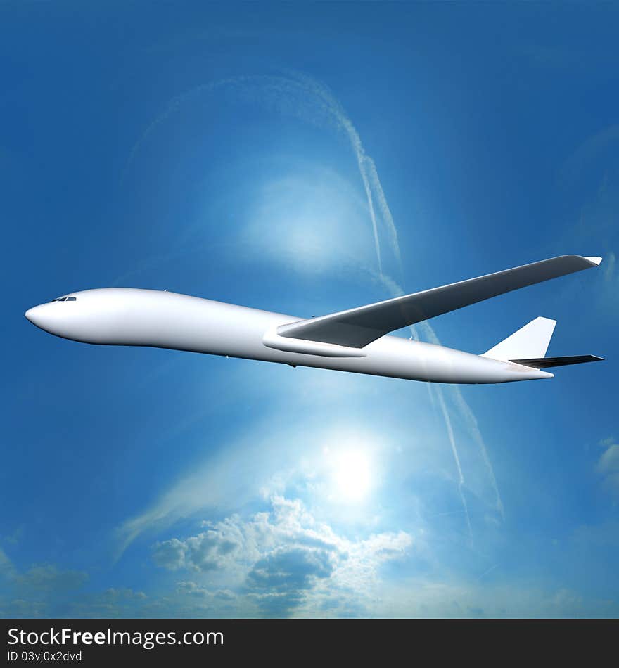 DreamLiner in the sky - 3d render