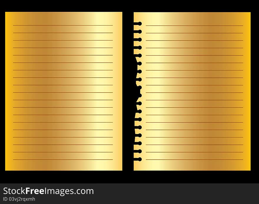 Golden luxury in writing. Notepad