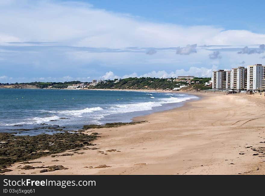 View of a beach in summer in south of Spain