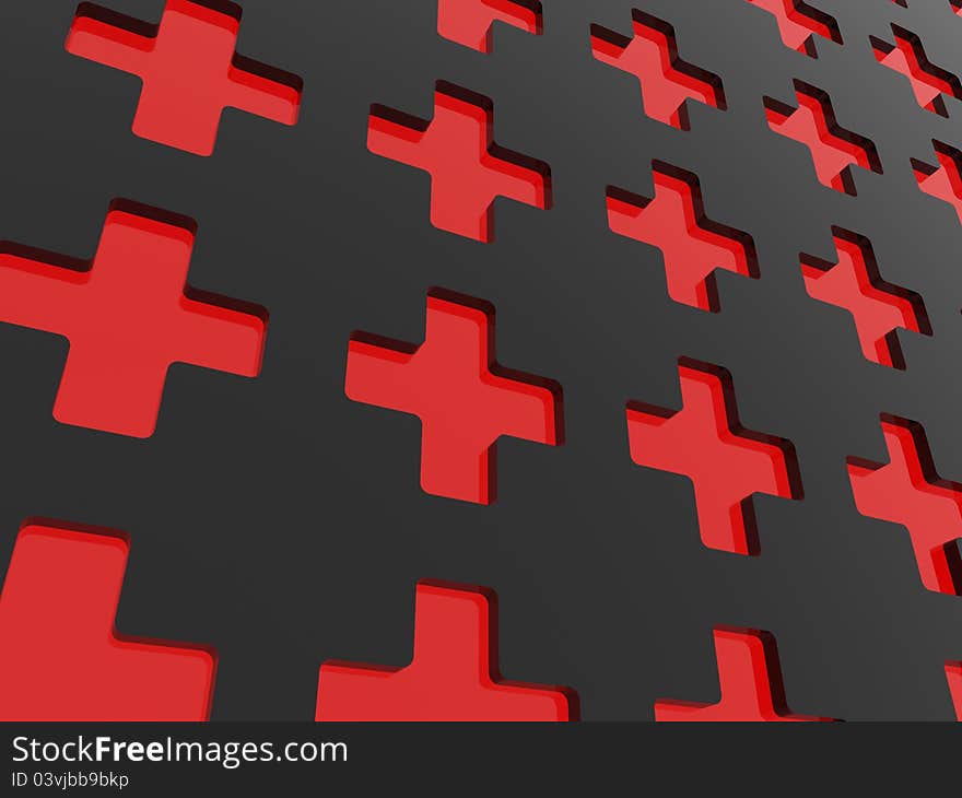 Abstract background with red cross