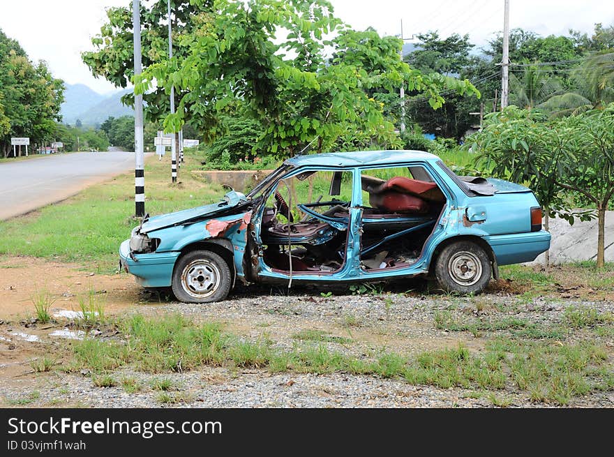 Destroyed Abandoned Car