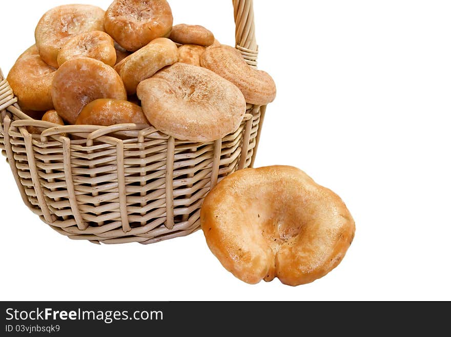 Basket of mushrooms.