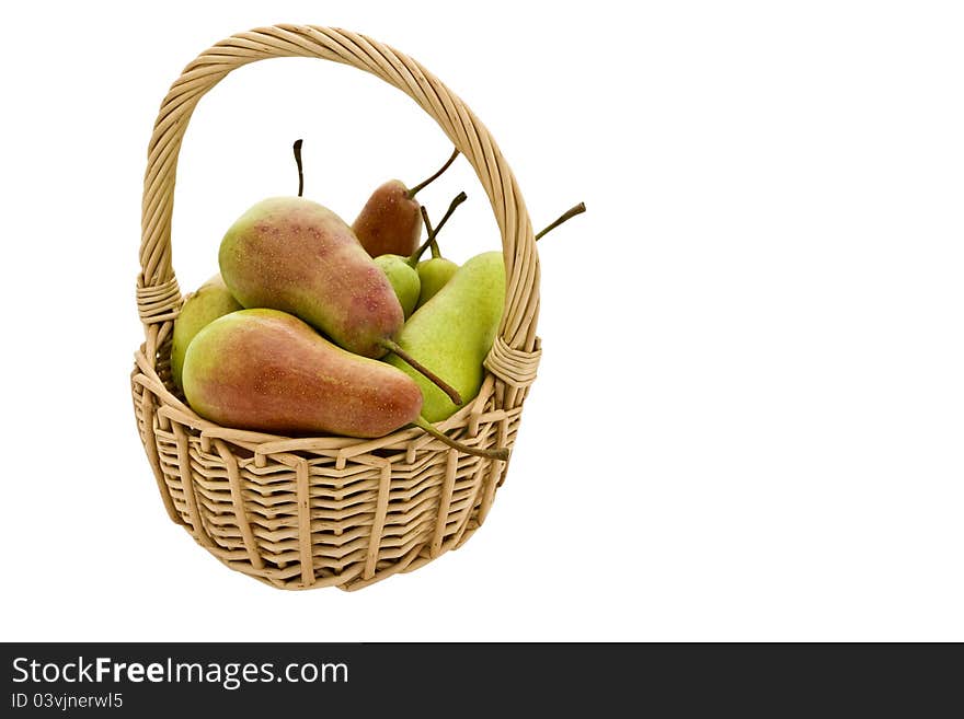 Basket of pears.