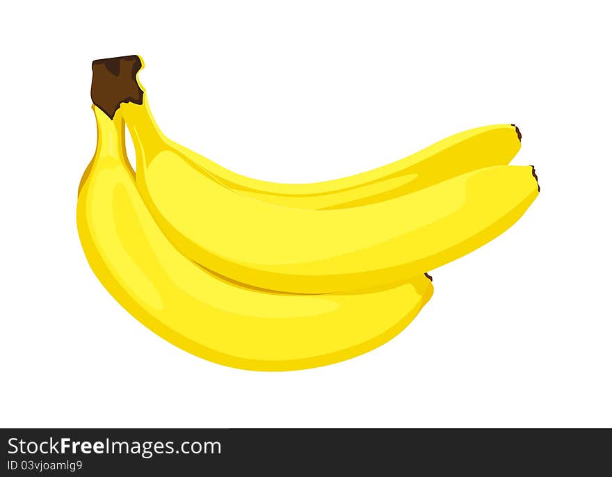 Illustration of group ripe bananas