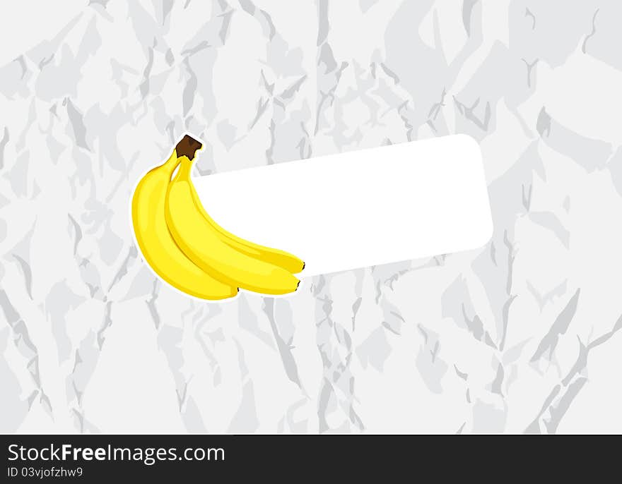 Ripe banana on gray background. Ripe banana on gray background