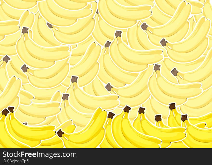 Illustration of group ripe bananas