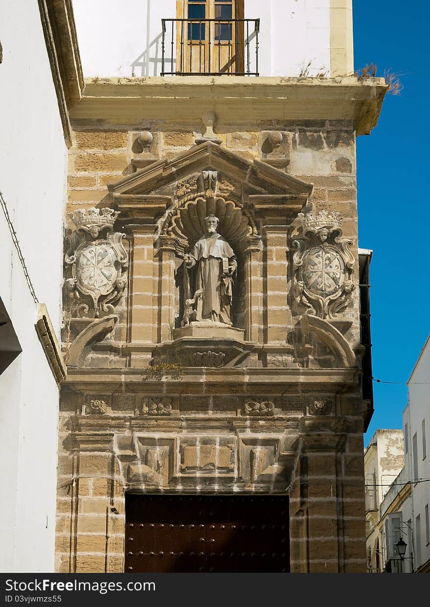 Portal -Santo Domingo Convent in Cadiz, Spain. Portal -Santo Domingo Convent in Cadiz, Spain