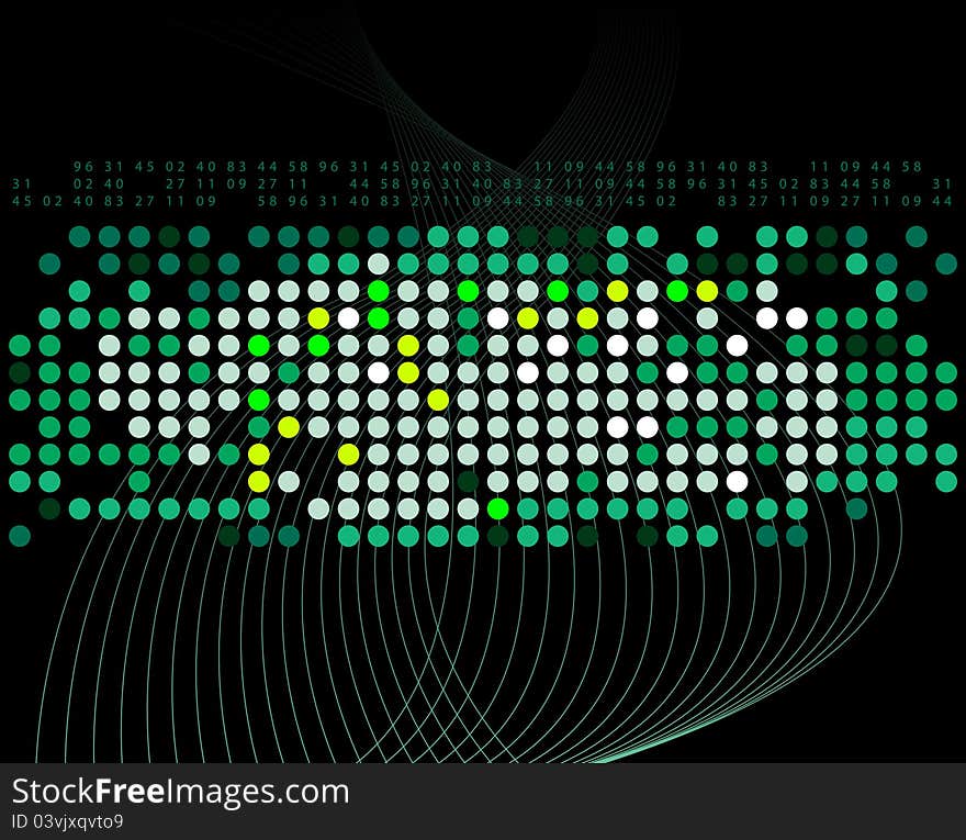 Abstract background with green dots