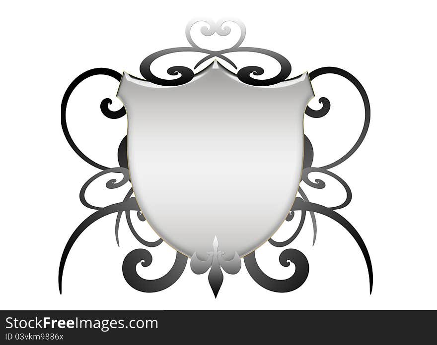 Beautiful shield with floral elements