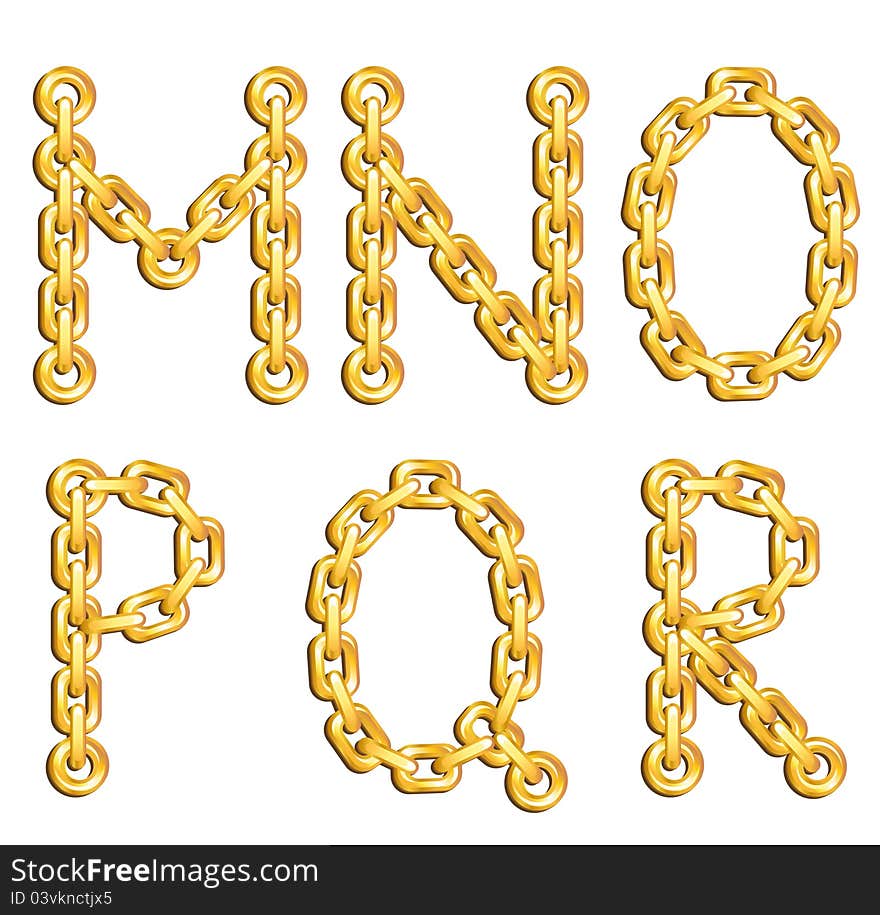 Golden chained alphabet