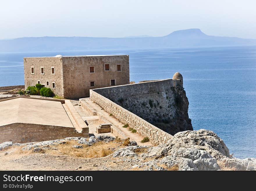 Old fort and panorama of Mediterranean Sea